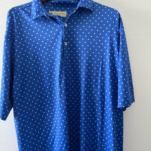 Donald Ross sportwear Men's Blue Patterned Polo Shirt